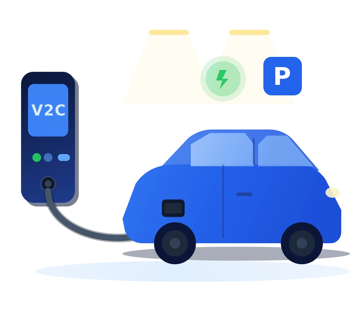 Punto de recarga para coche eléctrico en garaje comunitario